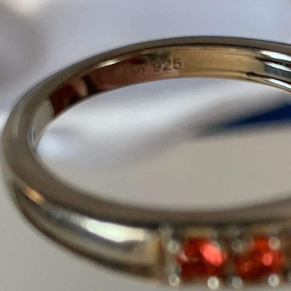 SWAROVSKI Padparasha Crystal Ring. Size 8